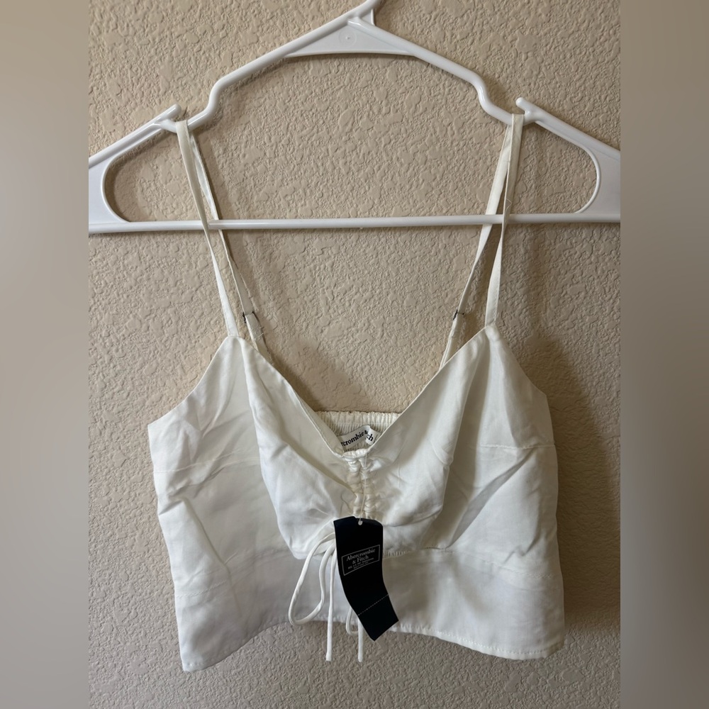 White Cutout Crop Tank